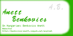 anett benkovics business card